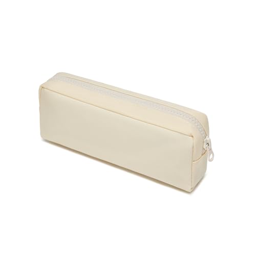 Image of Color Pencil Case Simple Oxford Fabric Bag for Student Lightweight Design (Cream,Oxford Fabric)