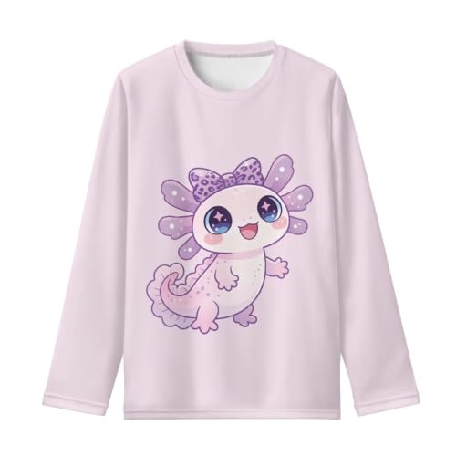 Image of Girls Long Sleeve T Shirt Cute Cartoon Crewneck Shirt for Kids 3-16Y Fall Winter Clothes