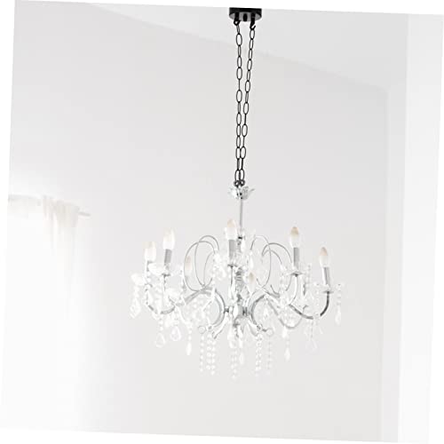 Image of Housoutil 1set Ceiling Canopy Light Fixture Cover Plate and Chains Iron Pendant Mounting Bracket for Indoor Lighting in Hallway Bar Living Room Cafe