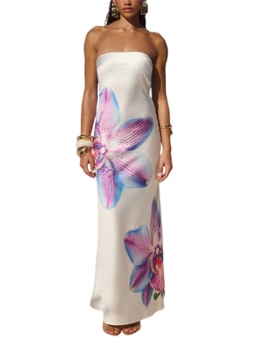 Robe longue bustier moulante dos nu, une coupe fluide et confortable pour mariage
