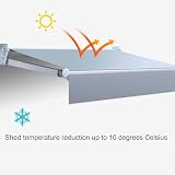 Manual Retractable Awning for Patio, Outdoor Patio Awning With Crank Handle, Water Resistant Fabric and Aluminum Frame(9.8x4.9FT)