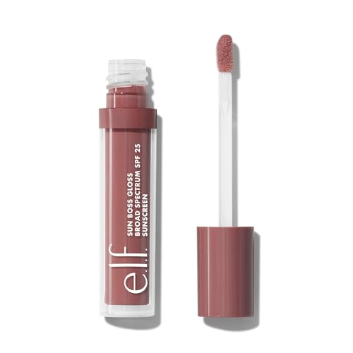 e.l.f. Sun Boss Gloss SPF 25, Pigmentiertes Lipgloss für ein Hochglänzendes Finish, Feuchtigkeitsspendende & Nährende Formel, Vegan & Tierversuchsfrei, It's Your Mauve
