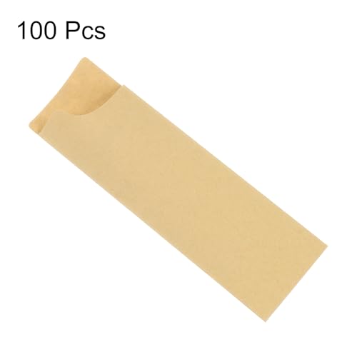 Fundas desechables para cubiertos a prueba de aceite en papel kraft resistente de 100 unidades 4
