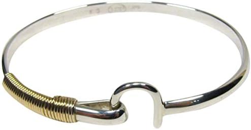 St. Croix Style Hook Bracelet 4 mm wide, Sterling Silver and 14K Gold Fill Island Love Bracelet