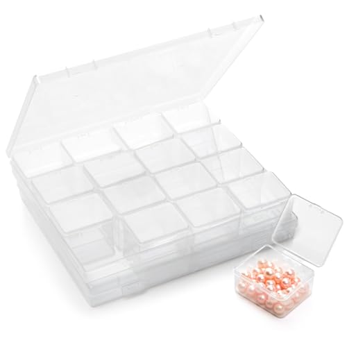 عبوتان من حاويات تخزين الخرز البلاستيكية الشفافة، مع 32 قسم ...