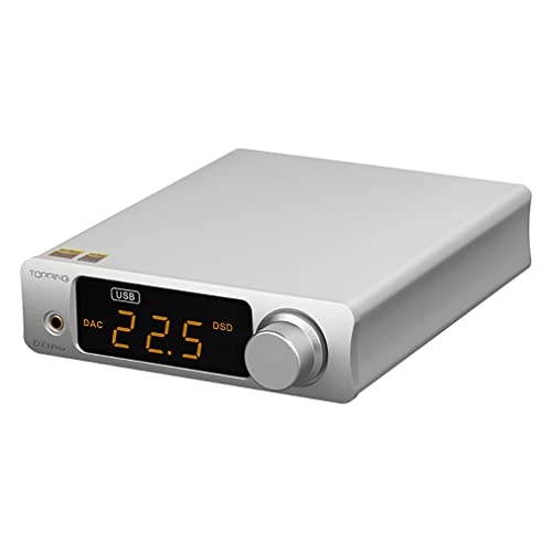 Toping DX3 Pro + Bluetooth DAC Amplificador para auriculares ES9038Q2M XMOS XU208 USB/OTP/COAX DSD512 32Bit/768kHz Audio estéreo DAC Amplificador con Mando a distancia (Plata) Cover