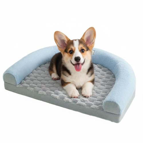 Lifetipsウェルシュ・コーギー・ペンブロークU型 ペットベッド 犬 猫 クッション ソファ 丸洗い可 滑り止め 保温 四季対応 小型犬 中型犬 大型犬 多頭飼い 快適 枕付き 軽量 カバー取り外し インテリアに馴染む 圧縮梱包 極厚 やわらか 防汚