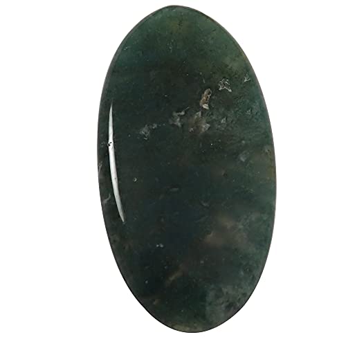 Cabochon agate mousse forestière 27,65 carats, pierre ovale naturelle