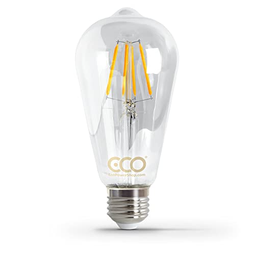 ECO Vintage LED Edison Light Bulb, ST64 Pear Shape, E27 Screw, Clear Glass, 40W Equivalent, 4W LED, 470 Lumens