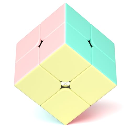 Vdealen Speed Cubo Magico Macaron Magic Cube, Liso sin Pegatinas Cubo de Velocidad para Principiantes y Usuarios Avanzados, Regalo para Niños Adolescentes Adultos(2x2x2)