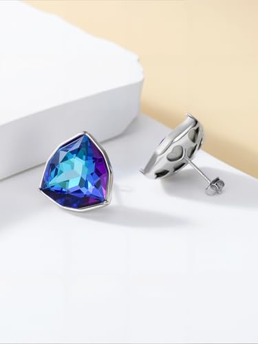 TOUPOP Birthstone Earrings for Women 925 Sterling Silver Simple Dainty Crystal Stud Earrings Jewelry Christmas Valentine Mothers Day Birthday Gifts for Women Her Girlfriend3