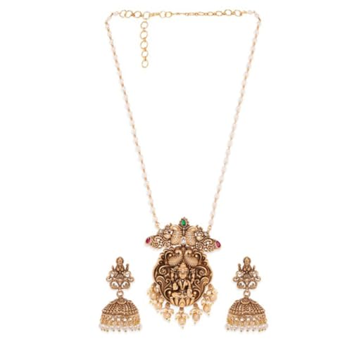 Rubans Divine 22K Gold-Plated Laxmi Temple Jewellery Set For Women (B0D6RVPFRP) Amazon Price History, Amazon Price Tracker
