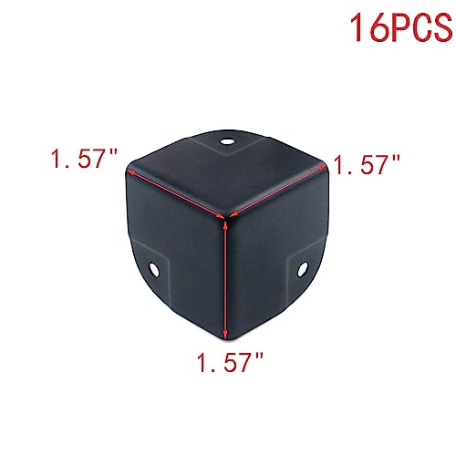 Image of MY MIRONEY 1.57 inch Black Corner Protector 16Pcs Metal Cabinets Speaker Corners Protector for Flight Road Case Cabinet,Amplifier Speaker Cabinet