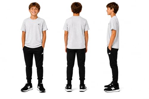 New Balance Boys Shirt Short Sleeve Cotton T-Shirt with Chest Logo Patch - image 2