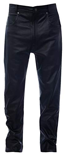 Infinity Hommes Classique Moto Motard Pantalon en Cuir Jeans 34 Cover