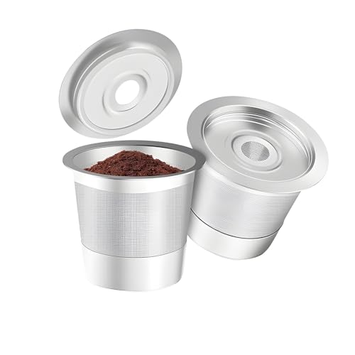 SHYYOULQE Cápsulas de café de acero inoxidable, cápsulas de café recargables, accesorio de filtro de café en cápsula, fácil de usar, fácil de usar