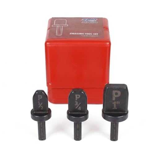 SPIN P3000 3-Piece Drill Bit Swaging Set for Plumbing, 1/2, 3/4, 1-Inch