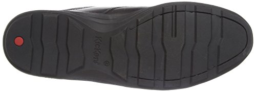 Image of Kickers Men's Reasan Twin Strap Black Leather School Shoes | Sporty Comfort | Durable & Flexible | Premium Quality, Black, 46