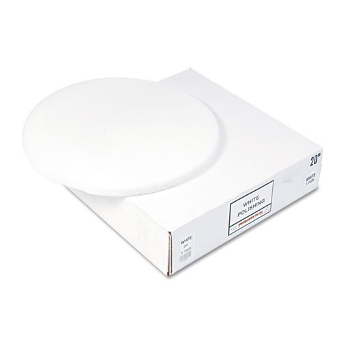 Standard 12" Diameter Polishing Floor Pads, White, 5/Carton 4012WHI (DMi CT