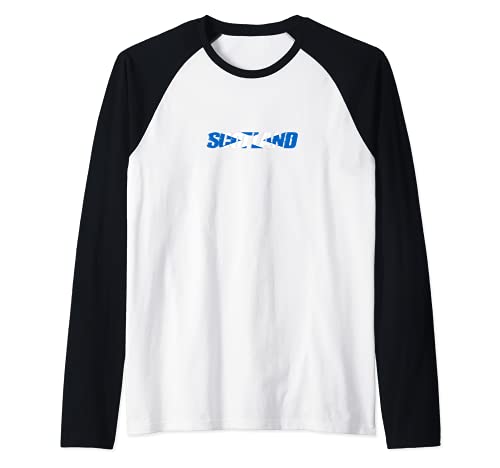 Flag Scotland Raglan Baseball Tee, Black