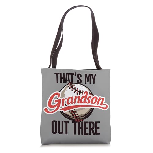 Bolso tote 'That's My Grandson Out There' para abuelos y abuelas fanáticos del béisbol miniatura 1