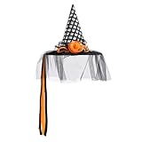 Sombrero de velo de Halloween: este sombrero de bruja es hermoso y creativo. Tiene una parte superior puntiaguda clásica y un ala ancha, junto con un diseño de velo. El sombrero puntiagudo también está decorado con adornos únicos para mejorar su impacto visual. Usar este sombrero de velo de Halloween para cubrir tu cara puede crear una sensación de misterio.