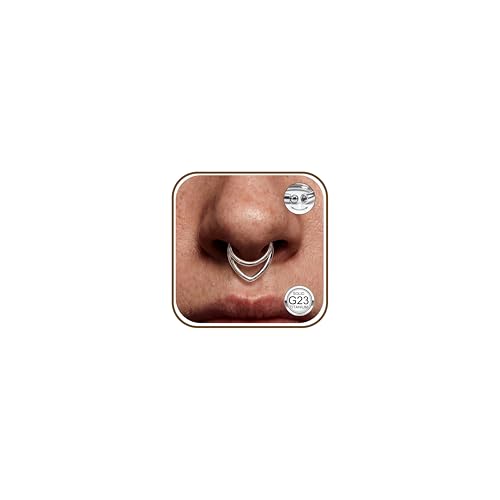 JeweBella 16G G23 Titan Nasenpiercing Ring Silber/Gold Helix Daith Septum Piercing Hinged Segment Clicker Nasenring Knorpel Ohrringe Tragus Conch Nostril Piercing Ring 8mm/10mm