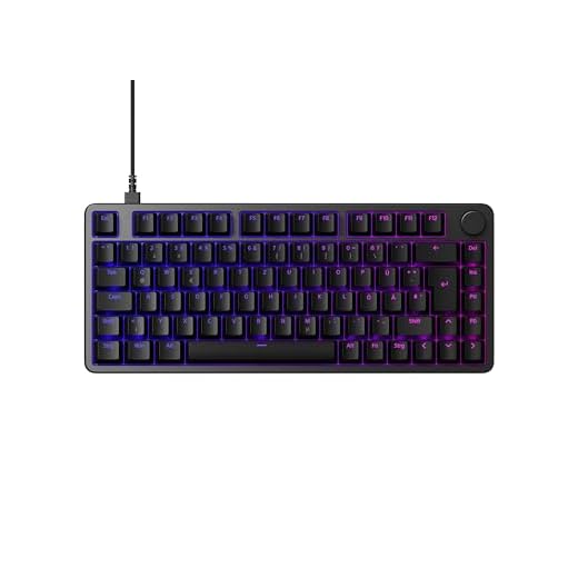 Sony INZONE KBD-H75 Gaming-Tastatur – schnelle Auslösung, Magnetschalter, einstellbare Betätigung, 75% TKL, 8000 Hz Abtastrate, RGB, Gasket Mount, Aluminiumgehäuse, PC FPS, QWERTZ DE-Layout – Schwarz