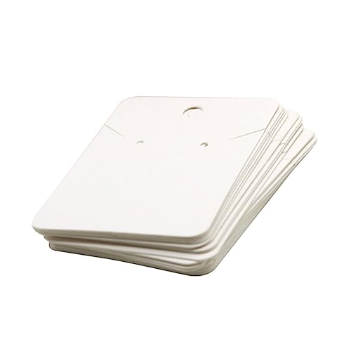 LIFKOME 100 Cartes D’Affichage Blanches pour Colliers Et Boucles D’Oreilles Carton De Présentation 7.00 X 5.00 X 0.10 cm pour Bijoux Emballage Et Personnalisation De Logo