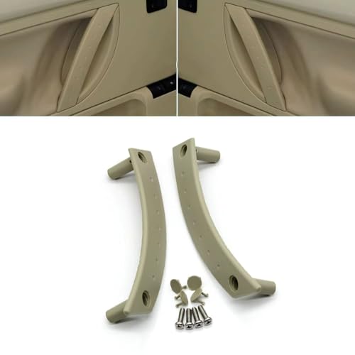 Goodithy 2PCS Door Pull Handle Covers, for Volkswagen VW Beetle, Interior Left/Right Door Handle Panel Set Trim Replacement 1998-2010 1C0867171A/1C0867172A (Beige)