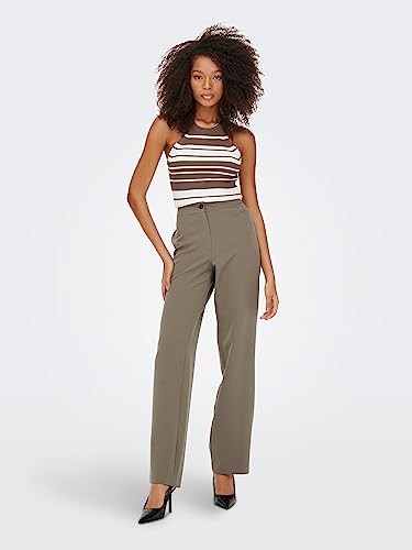 ONLY Damen Onledna Halterneck Top KNT Noos, Antique Bronze/Stripes:Cloud Dancer, XXL – Ansicht 5