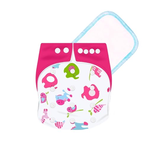 Image of Ambaby Leakage-Proof Cloth Diaper for Babies 0 to 3 Years - 1 High Absorbent Inserts and 1 Reusable & Washable Baby Cloth Diaper - Adjustable Fit (5-17 kg)