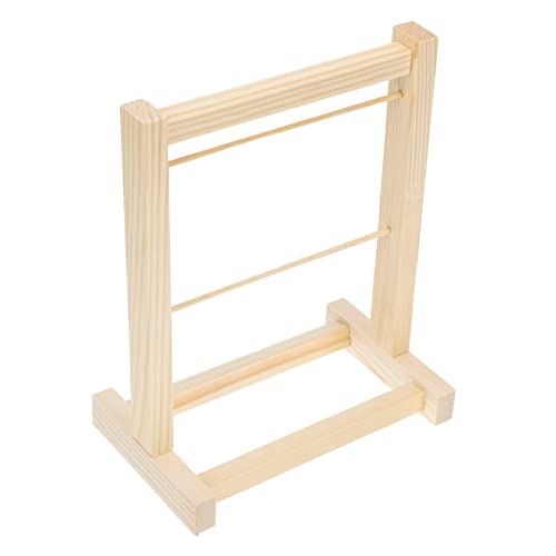 JOINPAYA Wooden Clothes Hanging Rack 20cm Double Layer Doll Clothes Wardrobe Storage Organizer