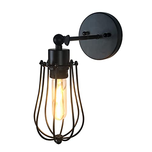 LIUDADA Applique murale vintage - Rétro industriel - En métal - Rustique - Avec douille E27 - Pour maison de campagne, chambre à coucher, salon, table à manger - 10 × 20 cm Cover