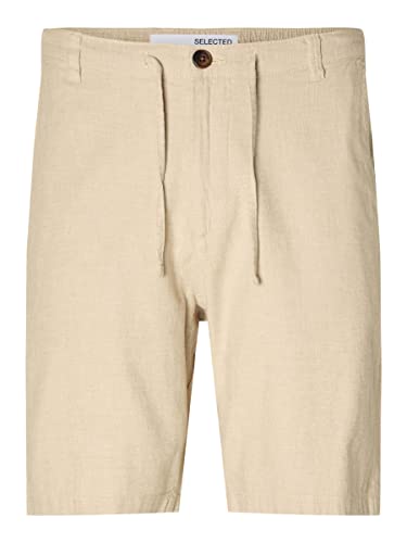 SELECTED HOMME Herren Slhregular-brody Linen Shorts Noos, Incense/Detail:mixed W. Oatmeal, XXL