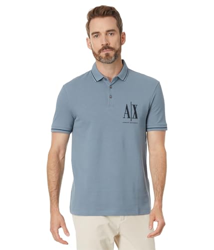 Armani Exchange Men's Cotton Piquet Regular Fit Ax Logo Polo