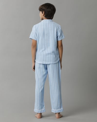 Image of Under Fourteen Boys Cotton Night Suit Set | Soft Breathable 2Pcs Sleepwear /Nightwear /Sleepsuit /Loungewear Co-Ord | Checks Top & Pyjama | Elastic Waist & Pockets | Multicolor Pajama Party & Gifting Set