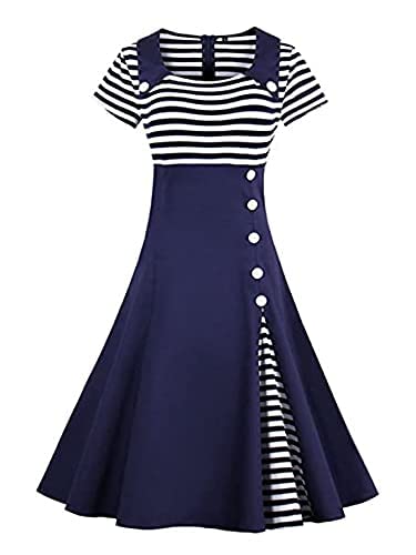 Krishna creation Girls Casual Midi Knee Length Dress (12-14 Years, Blue)