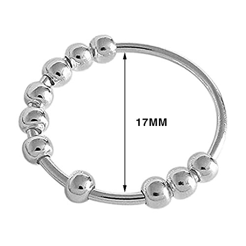 NC Anel giratório de prata Anel de alívio de tensão girar livremente Anel de bola de meditação anti-