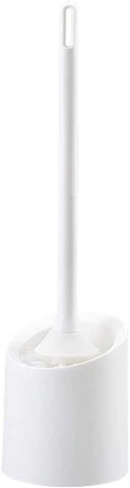 Toilet Brush Holder, Toilet Brush Holder Wall-Mounted Long Handle Simple Solid Color Design Bathroom Dead Corner(Gris)