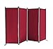 Produktbild QUICK STAR Paravent 4 Teilig 165 x 220 cm Stoff Raumteiler Trennwand Balkon Sichtschutz Stellwand Faltbar Rubinrot