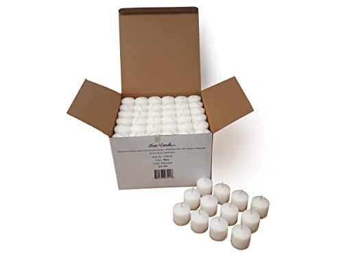 Bulk Pack Of 144 White Votive Candles - Box Of 144 Unscented Candles - 10 Hour Burn Time - Bulk Candles For Weddings, Parties, Spas And Decorations #TOP11