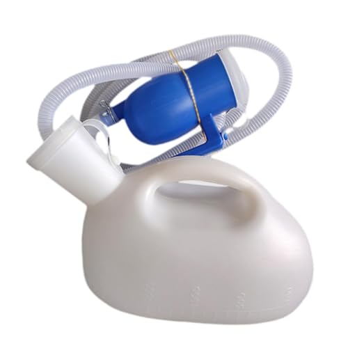 JAYIOLA Urinoir pour Homme, Bouteille Portable, Tuyau Long de 59.06 Pouces, Pot pour Voiture, Conduite, Voyage, Camping, Blanc