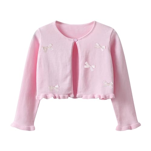 YEAHDOR Baby Girls Long Sleeve Ruffled Bolero Cardigan Sweater Shrug Kids Dress Shrug Cover Up
