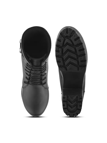 Image of JM LOOKS Women's Lace-Up Platform Block Heel Boots | Stylish and Comfortable for Any Occasion