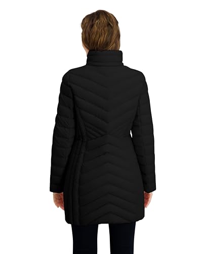 Image of Nautica Women's Stretch Puffer Jacket- Wind & Water-resistant Winter Coat Faux Fur Lined Hood