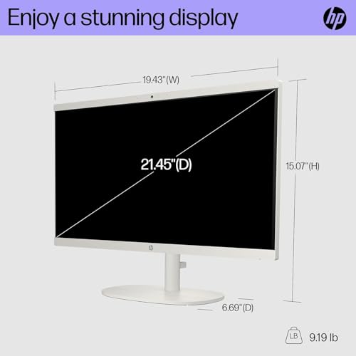 Image of HP 21.5 inch FHD All-in-One Desktop Computer PC 2026 Flagship, 8GB RAM, 628GB Storage (128GB UFS + 500GB Ext), Intel Processor N100, Webcam, WiFi 6, HubxcelAccessory, Win 11 Pro, Lifetime Office 2024