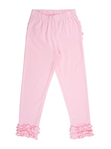 Image of RuffleButts Toddler Girl Merry & Bright Ruffle Leggings - Ankle Leggings | 75% Cotton 23% Spandex 2% Elastane, Breathable Lightweight, Elastic Waistband, Signature Rear Detail To 4T, Machine Washable