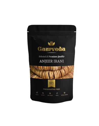 Image of GAURVEDA Anjeer (Figs) - Dried Figs, Naturally Sweet, Healthy Snack & Perfect for Desserts, Nutrient-Rich & Delicious Treats - [Weight]