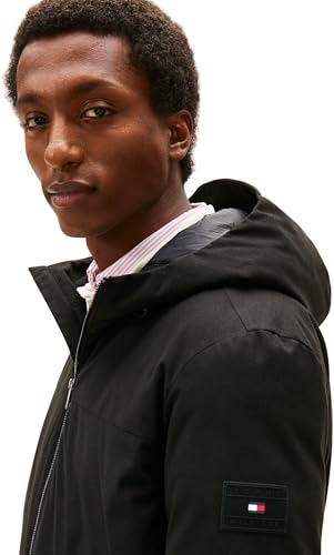 Tommy Hilfiger Tech Herren Jacke mit Kapuze, gepolstert, MW0MW42823, Schwarz, Größe S, Schwarz (Schwarz), S 2